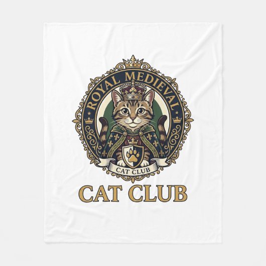 Koninklijk Middeleeuwse Kat Kat Vader Cadeau Idee  Fleece Deken (Voorkant)