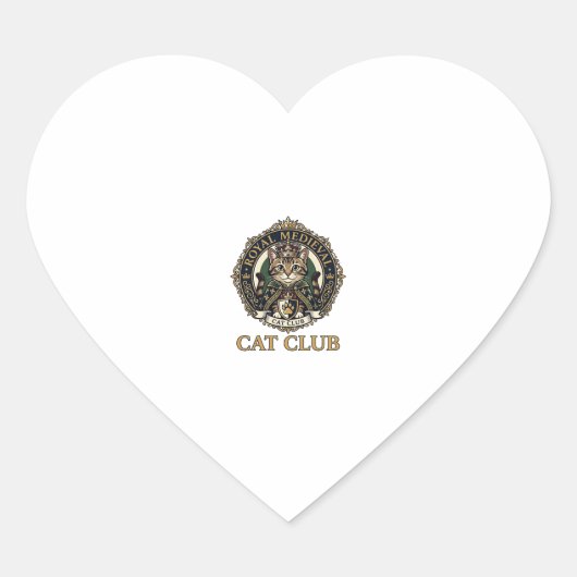 Koninklijk Middeleeuwse Kat Kat Vader Cadeau Idee Hart Sticker (Voorkant)