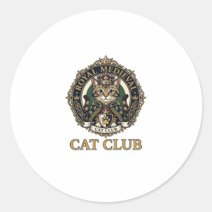 Koninklijk Middeleeuwse Kat Kat Vader Cadeau Idee  Ronde Sticker