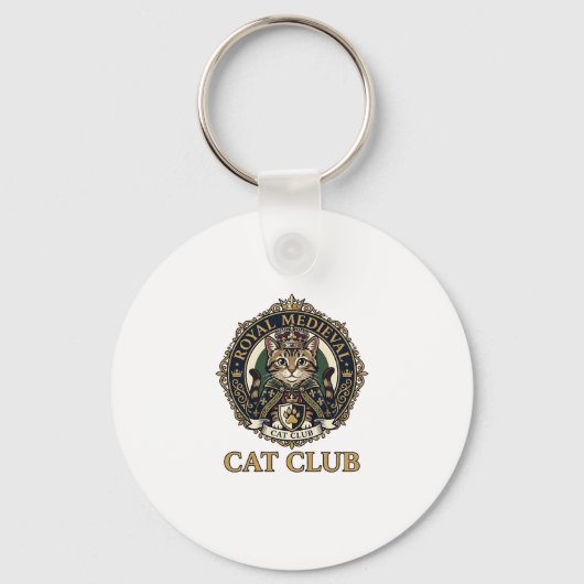 Koninklijk Middeleeuwse Kat Kat Vader Cadeau Idee Sleutelhanger (Voorkant)