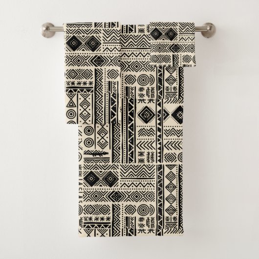 Koninklijk modern mudcloth-ontwerp bad handdoek (Insitu)