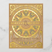 Koninklijk Nieuw Reëel Goud Folie Save the Date Folie Uitnodiging Briefkaart (Voorkant)