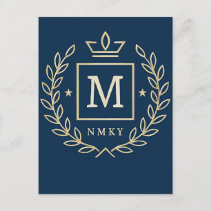 "Koninklijk NMKY Embleem – Monogram M Wapenschild Feestdagenkaart