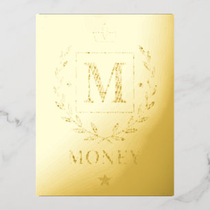 "Koninklijk NMKY Embleem – Monogram M Wapenschild  Folie Feestdagen Briefkaart