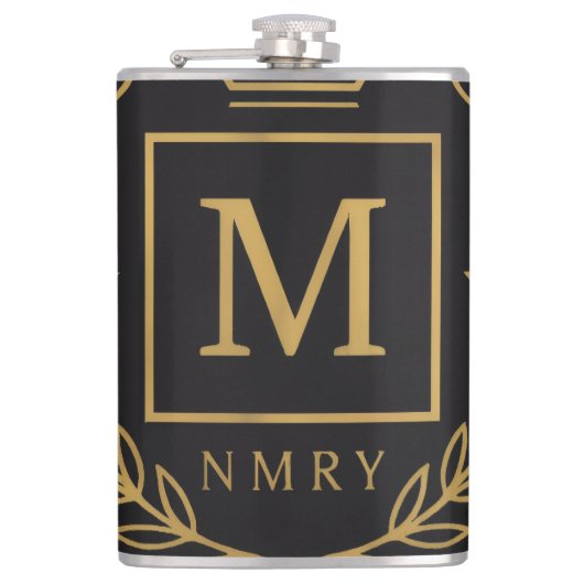 "Koninklijk NMKY Embleem – Monogram M Wapenschild  Heupfles (Voorkant)