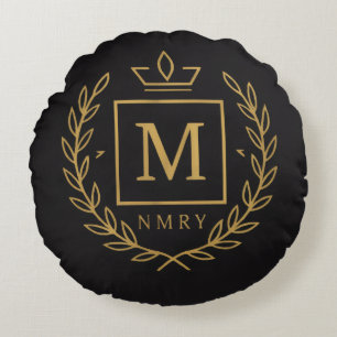 "Koninklijk NMKY-embleem – Monogram M Wapenschild Rond Kussen