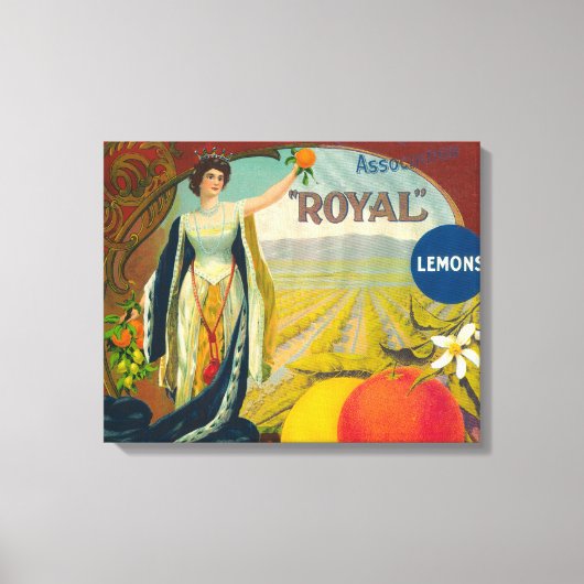 Koninklijk Oranje Etiket Corona, CA Canvas Afdruk (Voorkant)