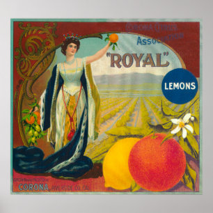 Koninklijk Oranje Etiket Corona, CA Poster