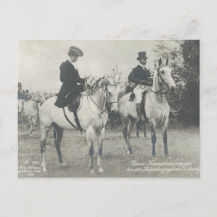 Koninklijk paar rijpaarden sidesaddle #039SS Briefkaart