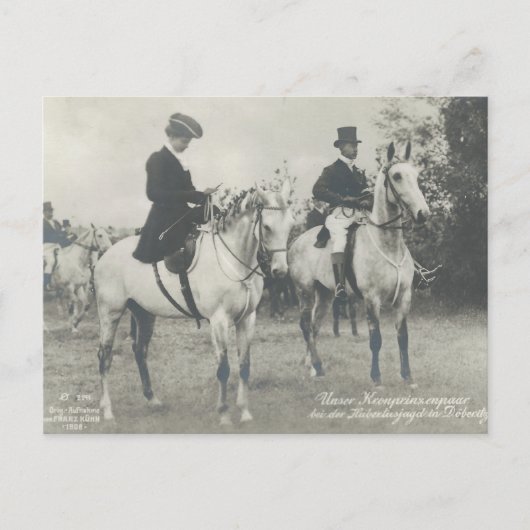 Koninklijk paar rijpaarden sidesaddle #039SS Briefkaart (Voorkant)