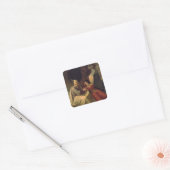 Koninklijk paar rouwt om hun dode dochter vierkante sticker (Envelop)