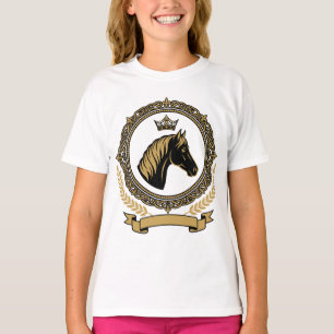 Koninklijk Paardswapen Met Gouden Details T-shirt