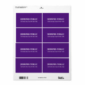 Koninklijk Paars, aangepast, eenvoudig ontwerp Etiket (Full Sheet)