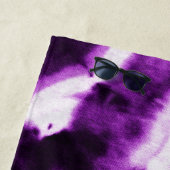 Koninklijk Paars Amethyst Tie Dye Waterverf Monogr Strandlaken (In situ)