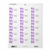 Koninklijk Paars Bloem Adreslabel Etiket (Full Sheet)