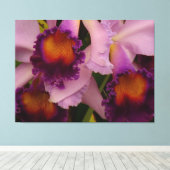 Koninklijk Paars Cattleya Orchid Canvas Afdruk (Insitu (Houten vloer))