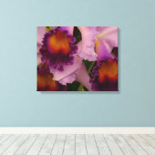 Koninklijk Paars Cattleya Orchid Canvas Afdruk (Insitu (Houten vloer))