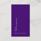 Koninklijk paars elegant, uniek, modern visitekaartje (Voorkant)