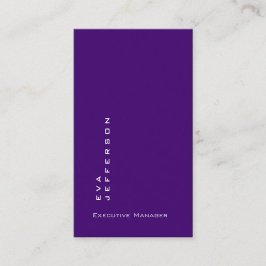 Koninklijk paars elegant, uniek, modern visitekaartje (Voorkant)