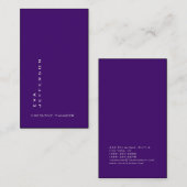 Koninklijk paars elegant, uniek, modern visitekaartje (Voorkant / Achterkant)