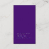 Koninklijk paars elegant, uniek, modern visitekaartje (Achterkant)