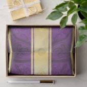 Koninklijk Paars en Gold Pattern Print Design Tissuepapier (Geschenk)