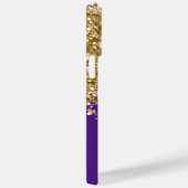Koninklijk Paars en Goud Glitter Glam Case-Mate iPhone Case (Achterkant / Rechts)