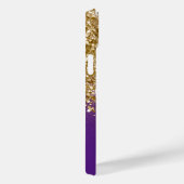 Koninklijk Paars en Goud Glitter Glam Case-Mate iPhone Case (Achterkant / Rechts)