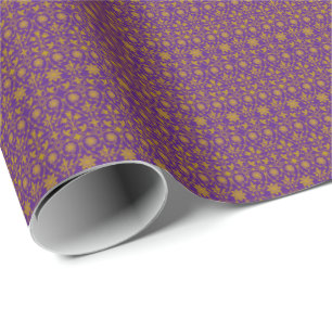Koninklijk Paars en Gouden Patroon  Cadeaupapier