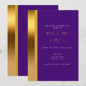 Koninklijk Paars en goudlegant Glam Wedding Kaart (Voorkant / Achterkant)
