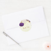 koninklijk paars en wit bloemen goud dank u ronde sticker (Envelop)