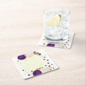 koninklijk paars en wit bloemen goud kartonnen onderzetters (Insitu)