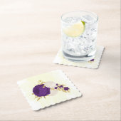 koninklijk paars en wit bloemen goud kartonnen onderzetters (Insitu)