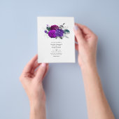  koninklijk Paars en zilveren Floral Wedding Flyer (Hand)