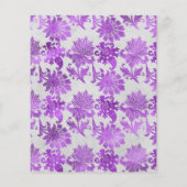  koninklijk Paars en zilveren Floral Wedding Flyer (Achterkant)