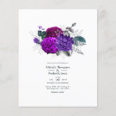  koninklijk Paars en zilveren Floral Wedding Flyer (Voorkant)