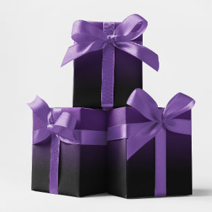 Koninklijk paars en zwart ombre cadeaupapier