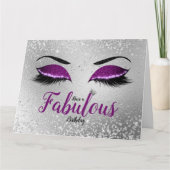 Koninklijk Paars Fabulous Glitter Eyes Grote verja Kaart (Voorkant)