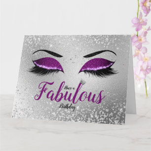 Koninklijk Paars Fabulous Glitter Eyes Grote verja Kaart
