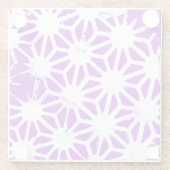 Koninklijk paars geometrisch patroon glazen onderzetter (Achterkant)