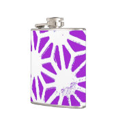 Koninklijk paars geometrisch patroon heupfles (Links)