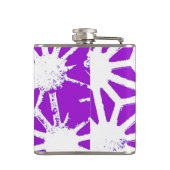 Koninklijk paars geometrisch patroon heupfles (Achterkant)