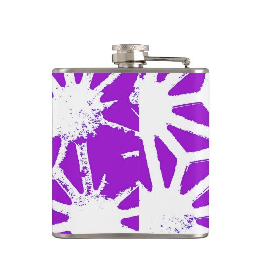 Koninklijk paars geometrisch patroon heupfles (Achterkant)