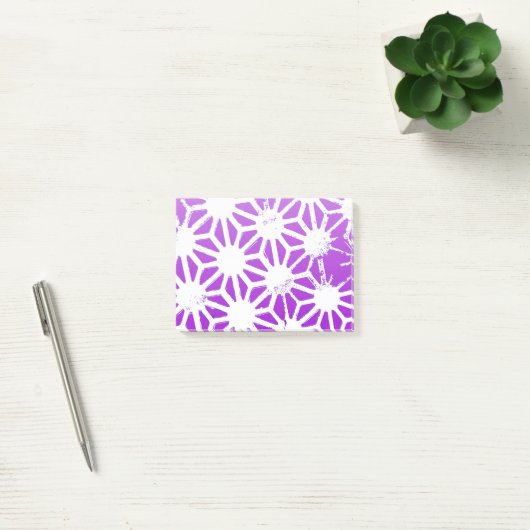 Koninklijk paars geometrisch patroon post-it® notes (Kantoor)