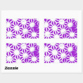 Koninklijk paars geometrisch patroon rechthoekige sticker (Vel)