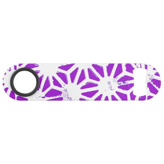 Koninklijk paars geometrisch patroon speed flessenopener (Voorkant (Horizontaal))