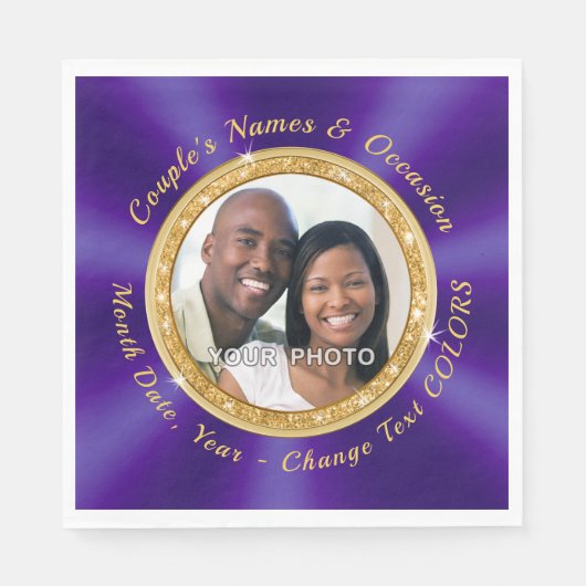 Koninklijk Paars, gepersonaliseerd, servetten met  (Voorkant)