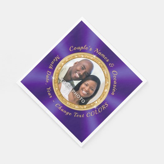 Koninklijk Paars, gepersonaliseerd, servetten met  (Hoek)