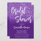 Koninklijk Paars Glitter Gradient Vrijgezellenfees Kaart (Voorkant / Achterkant)