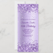 Koninklijk Paars Glitter Lavender Satin 50th Birth Kaart (Voorkant)